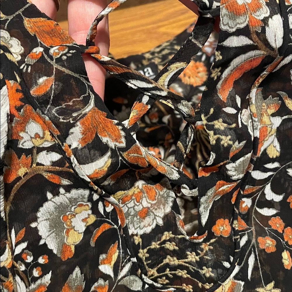 A.N.A Women’s Multicolor Floral Blouse (size L) - Picture 8 of 15